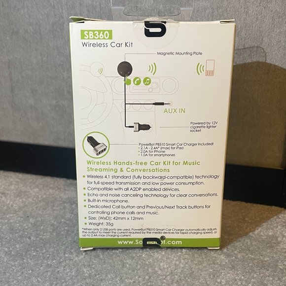 SoundBot SB360 Hands-Free Bluetooth Wireless Car Kit - Picture 3 of 3